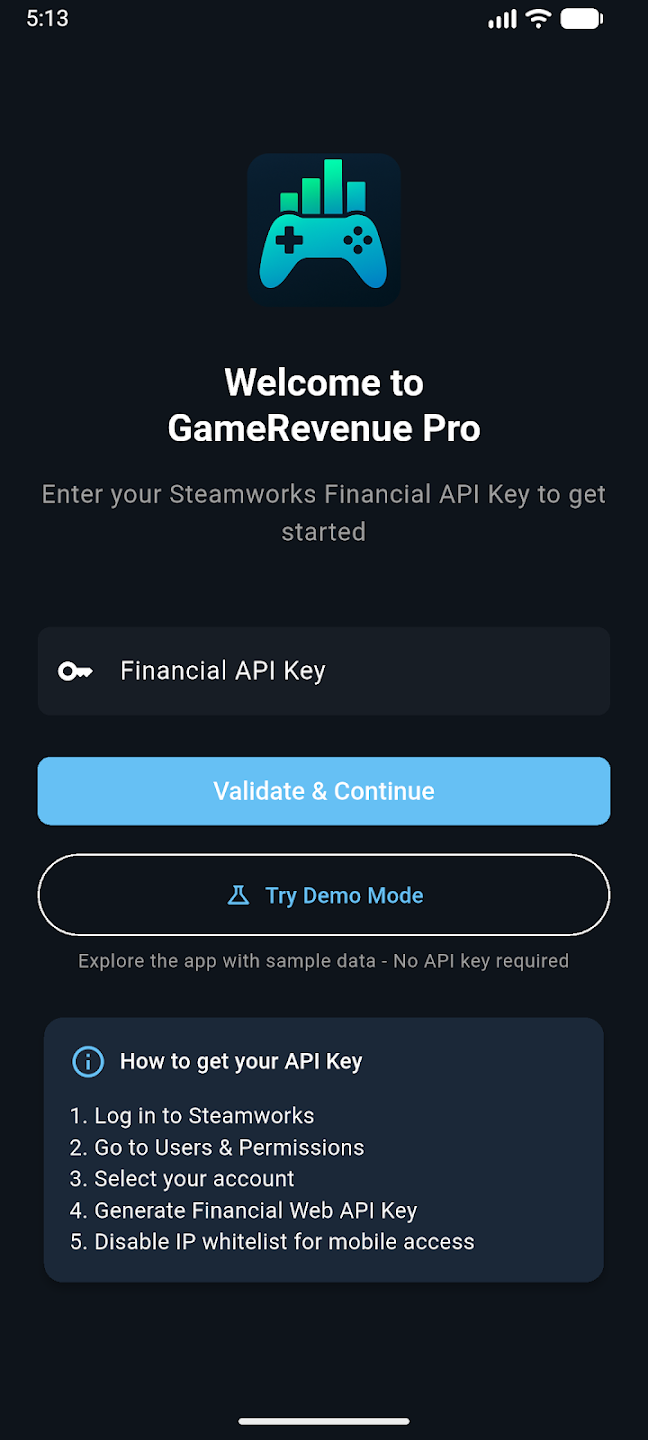 GameRevenue Pro App